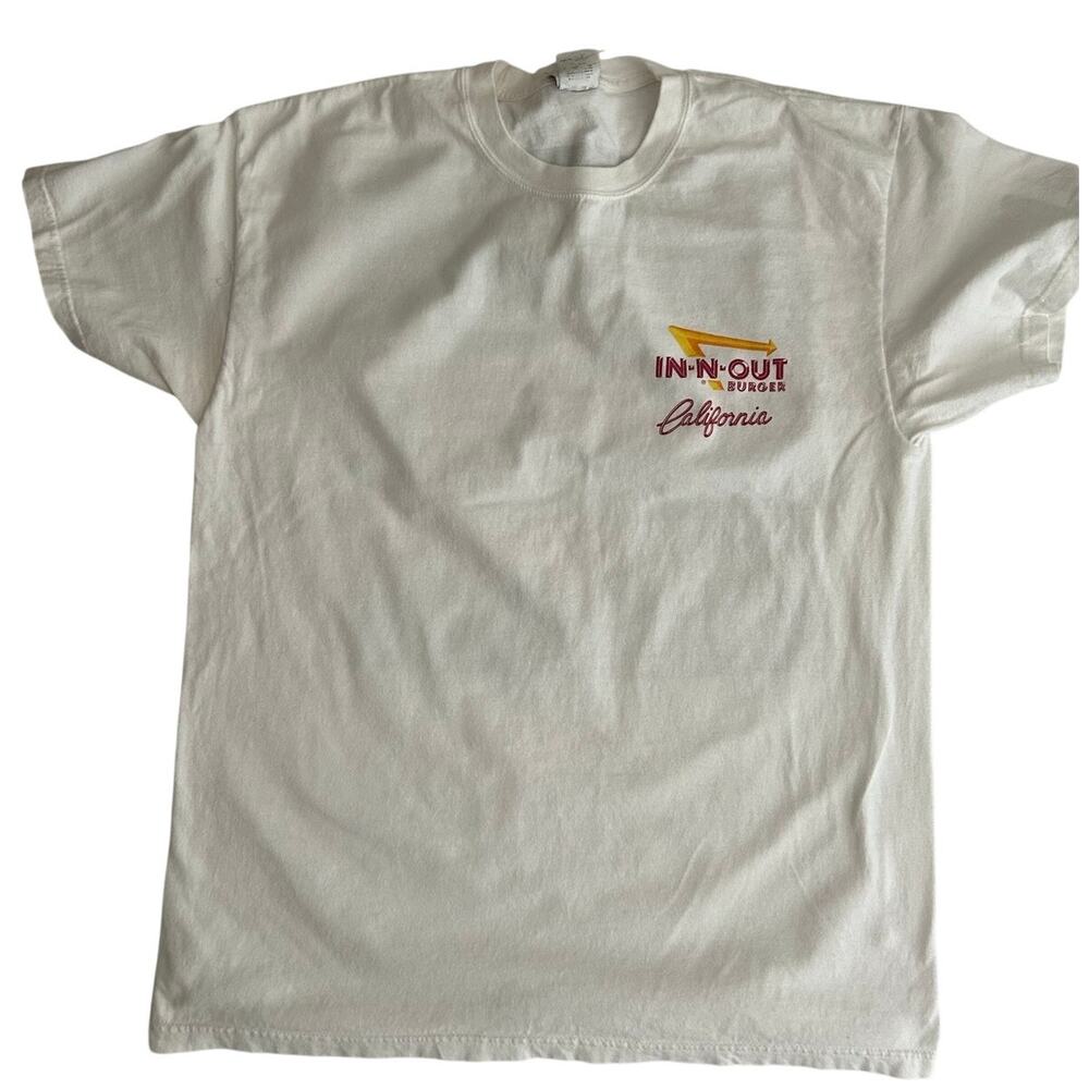 Vintage In-N-Out Burger Classic Cars Graphic White T-Shirt SZ Large